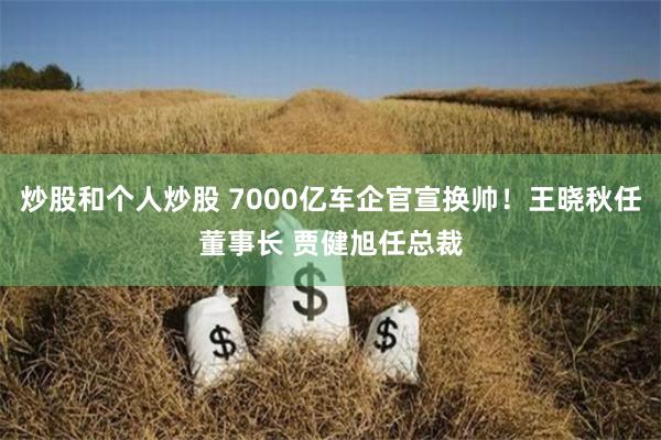 炒股和个人炒股 7000亿车企官宣换帅！王晓秋任董事长 贾健旭任总裁